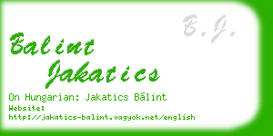 balint jakatics business card